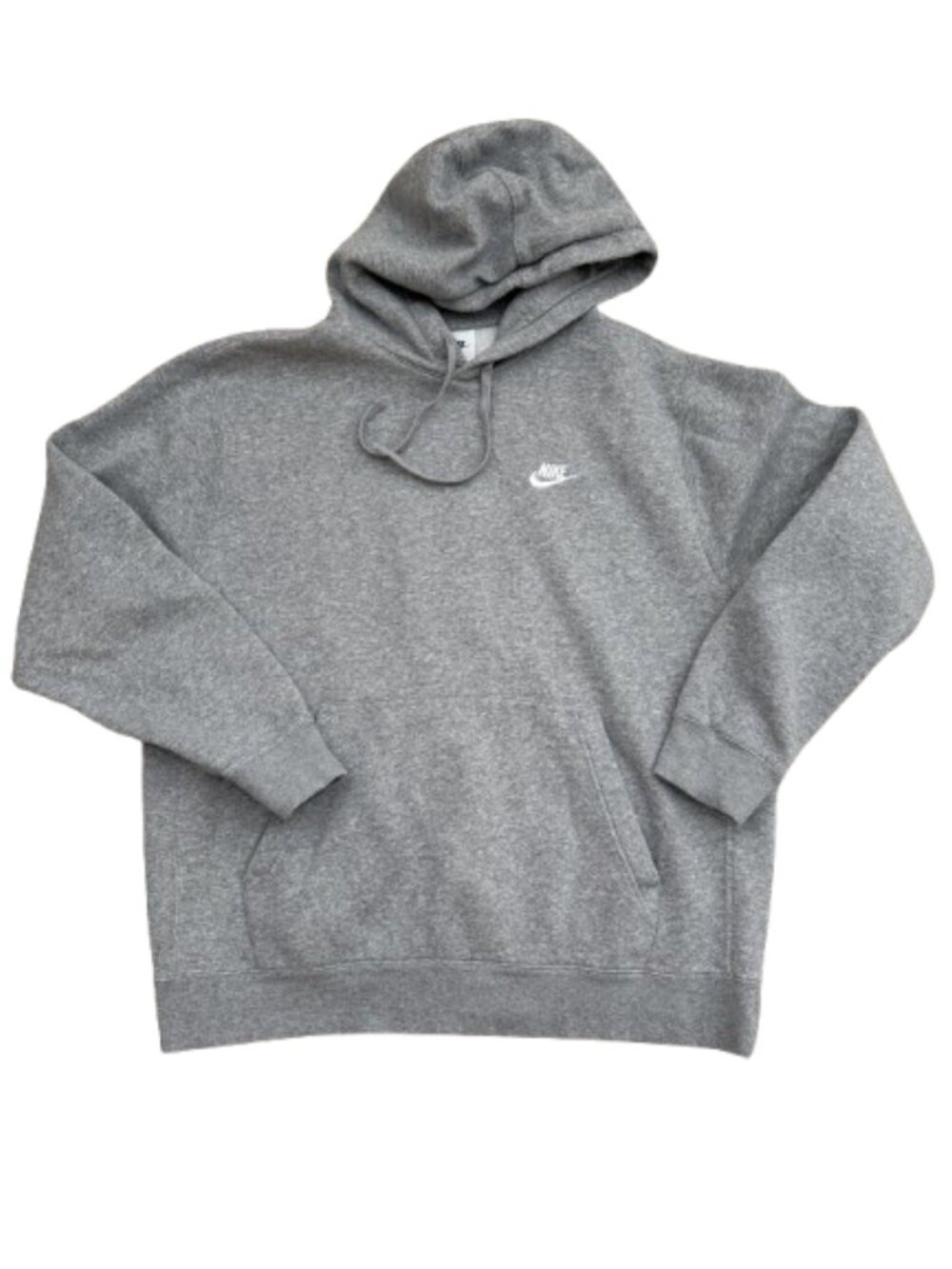 Nike Hoodie Mens Large Gray Pullover Embroidered Swoosh Sweatshirt Top - Picture 2 of 4
